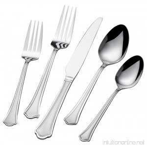 International Silver 5159006 Carpi Frost 51-Piece Stainless Steel Flatware Set with Serving Utensils and Extra Teaspoons Service for 8 - B0188X0P9Q